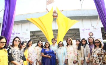 Mayor of GHMC, Gadwal Vijayalakshmi; and Pinky Reddy unveiled iconic art installation which will be a new attraction to the city Hyderabad’s YFLO unveiled 20 Feet iconic art installation