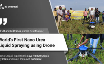 IFFCO and IG Drones started field trials of world’s first Nano Urea Liquid Spraying using drone IFFCO and IG Drones started field trials of world’s first Nano Urea Liquid Spraying using drone