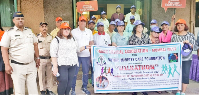 Mumbai Diabetes Care Foundation and Indian Medical Association successfully organized 'Walkathon' on the occasion of 'World Diabetes Day'