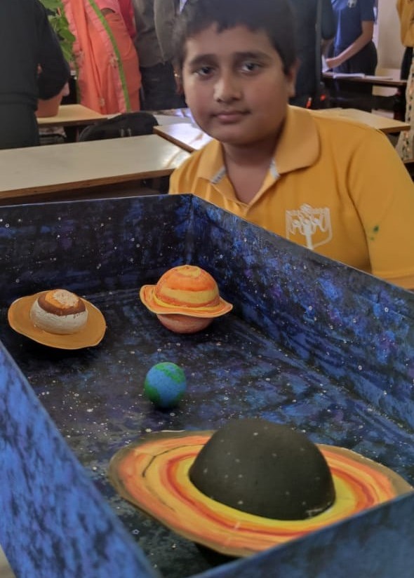 11 year old Parth Jadhav presented a project on space science on the occasion of Science Day