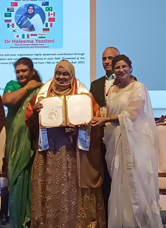 Dr. Haleema Yezdani, Vice President HIMSS India received Prestigious Honour from UK Parliament as part of the G20 Initiative