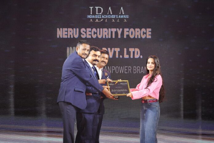 Manu Kumar Singh of NERU SECURITY FORCE INDIA PVT LTD Honored at India Bizz Achievers Awards