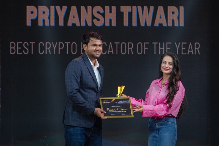 Priyansh Tiwari, The India Bizz Achiever's Awards, cryptocurrency education, Craftworld Events, crypto community, BEST CRYPTO EDUCATOR OF THE YEAR, cryptocurrencies