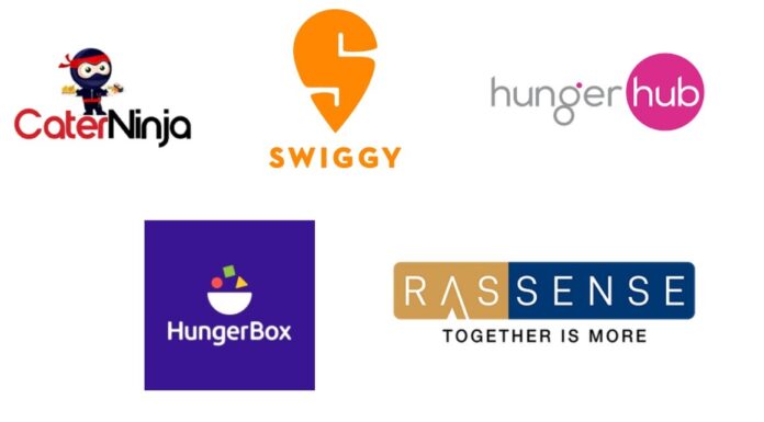 Top 5 catering and food chain companies, CaterNinja , Swiggy , HungerHub , HungerBox , Rassense catering