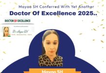 Mayaa SH Conferred With Yet Another Doctor Of Excellence 2025 Mayaa SH, Doctor Of Excellence 2025, Mayaa Devi, Mayaa Tai, Lady Gandhi of the 21st century,