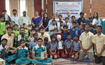 District level fort building competition for special children initiated by Priiya Karia, President, Rotary Club of Pune Baner