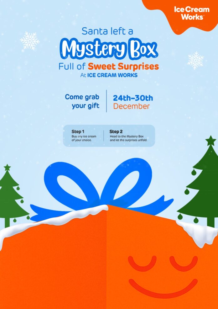 Santa Leaves a Mystery Box of Sweet Surprises at Ice Cream Works Ice Cream Works, Christmas cheer, ice cream