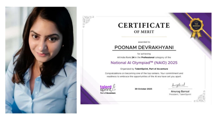 DGCA Officer Capt. Poonam Devrakhyani Secures All India Rank 24 in National AI Olympiad 2025