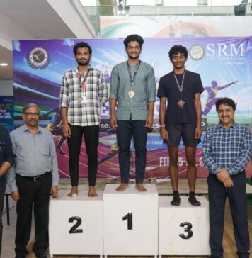 First Annual Athletics Meet concludes at SRM University–AP, Amaravati SRM University–AP, Amaravati, Dr R Premkumar, Professor Ch Satish Kumar, Annual Athletics Meet